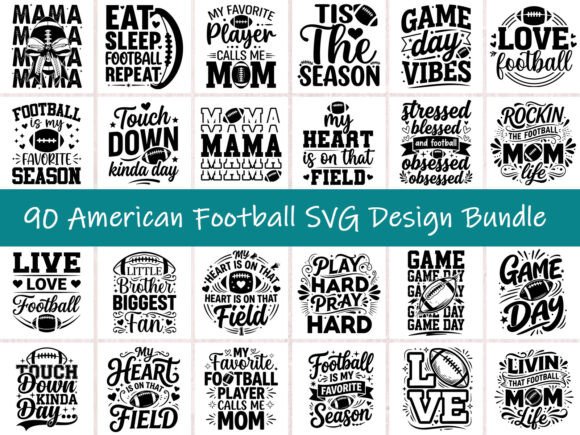 American Football SVG Design Bundle for Graphics & T-Shirts