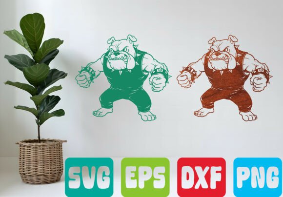 Angry Bulldog SVG Mascot: A Bold T-Shirt Graphics Asset