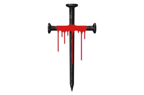 Blood Cross Nail Faith Design for T-Shirt Graphics