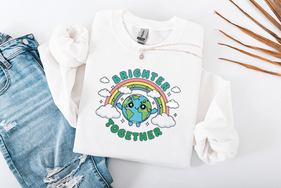 Brighter Together Earth Day Graphics for T-Shirt Designs