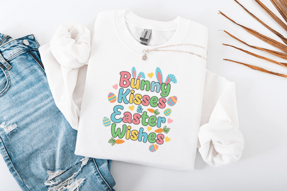 Bunny Kisses Easter Wishes: A Cute T-Shirt Design for Spring