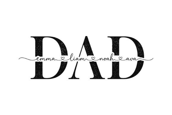 Custom Dad Name Typography Design for T-Shirt Graphics