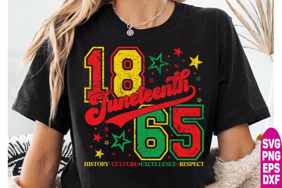 Juneteenth 1865 SVG PNG: Graphics & T-Shirt Designs