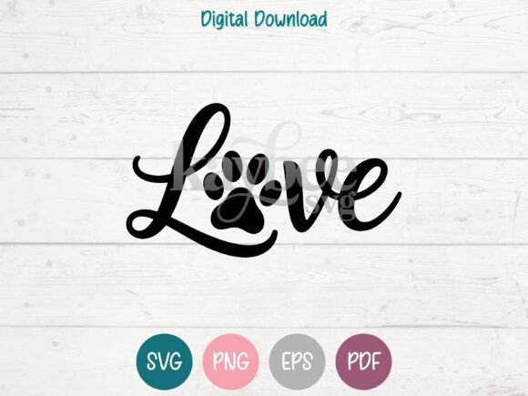 Love Paw Print Graphics for T-Shirt Designs