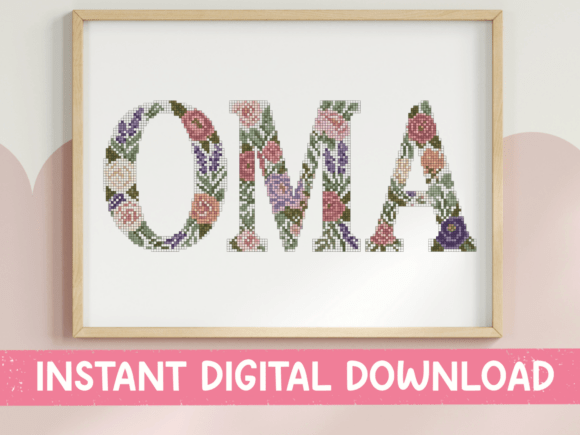 Oma Floral Letter Garden Design: Graphics & T-Shirt Designs