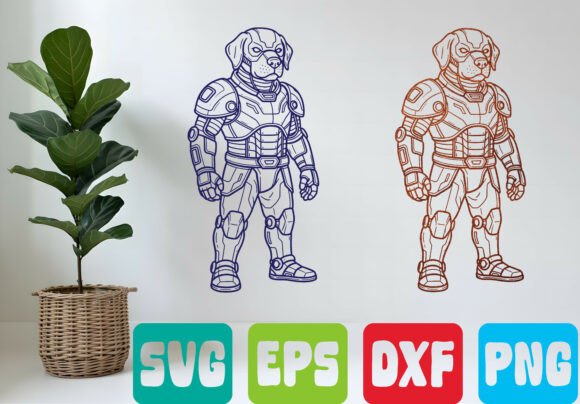 Robot Dog Armor SVG: A Bold T-Shirt Design Graphics