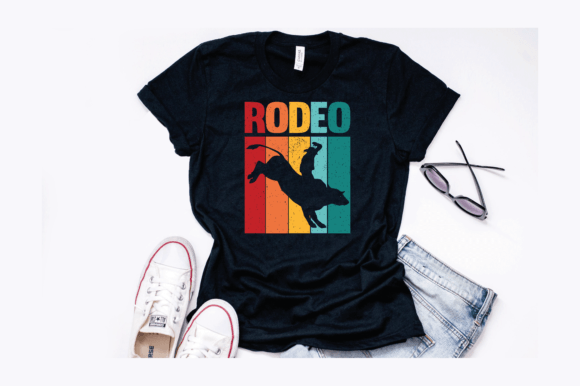 Vintage Rodeo Bull Rider Graphics for T-Shirt Designs